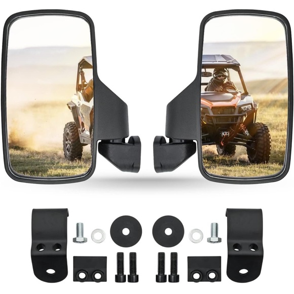 RANSOTO Ranger Side Mirrors, UTV  Compatible with Polaris Ranger Black - Picture 1 of 8